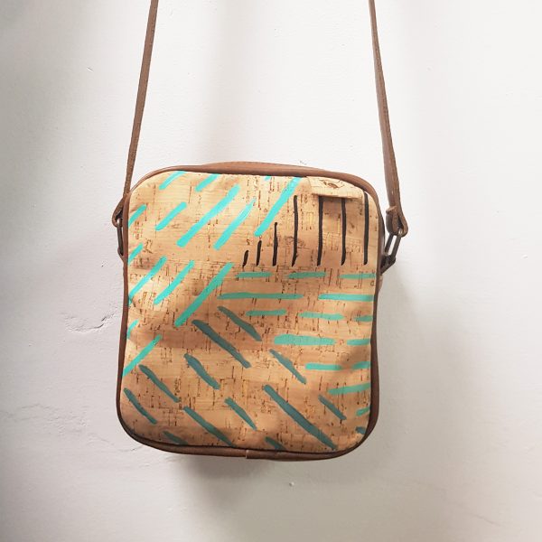 Leather-Crossbody-Swallow-Pecan-and-Cork-Hand-Painted-abstract