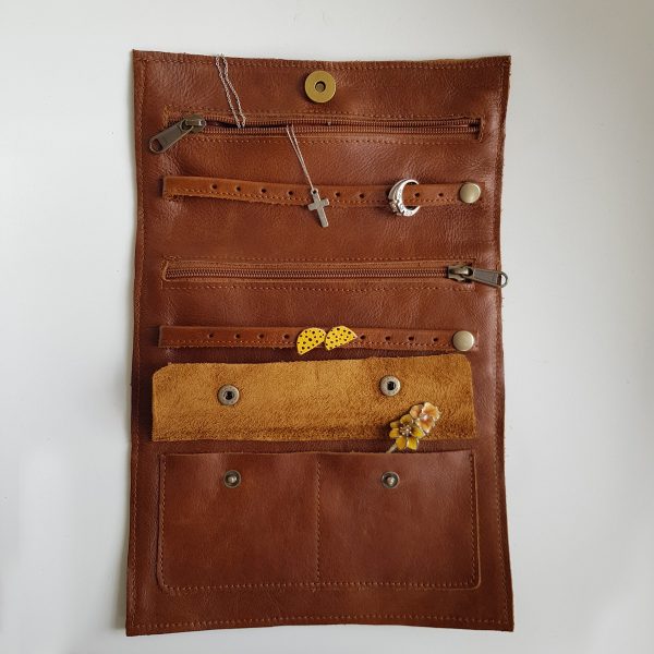 Leather Jewellery Clutch | Pecan
